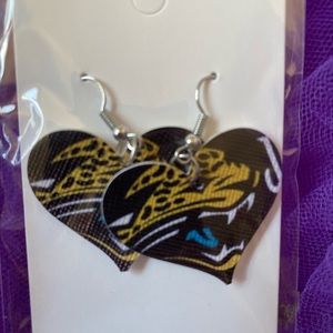 NFL Jaguars faux vinyl leather earrings